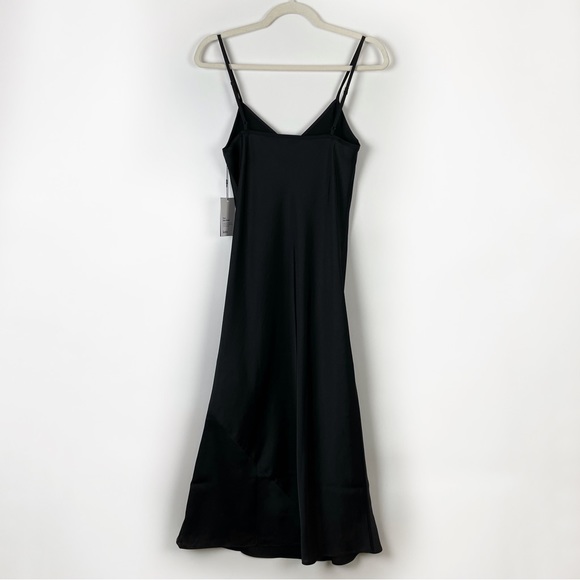 Knix Black Satin Slip Dress Midi Sleeveless V Neck - Picture 7 of 9